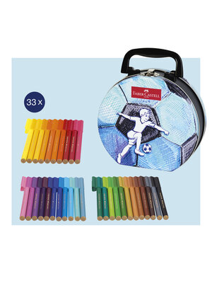 Faber Castell Viltstift Connector - koffer "voetbal" 33 stuks