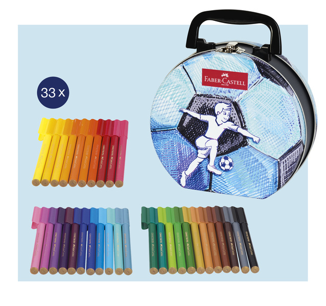 Faber Castell Viltstift Connector - koffer "voetbal" 33 stuks afbeelding