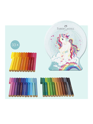 Faber Castell Viltstift Connector - Snow globe Unicorn 33 stuks