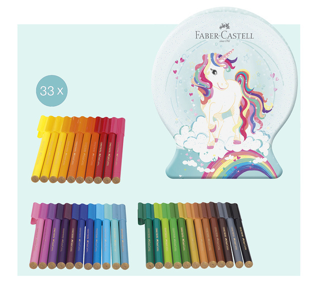 Faber Castell Viltstift Connector - Snow globe Unicorn 33 stuks afbeelding
