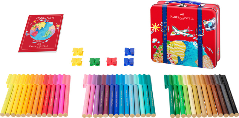 Faber Castell Viltstiften Connector in reiskoffer - inhoud 46 stuks afbeelding