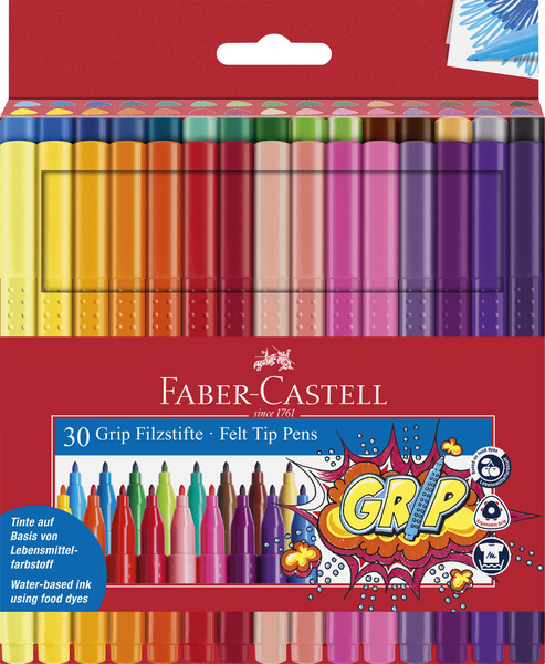 Faber Castell Viltstiften Grip - 30 kleuren afbeelding