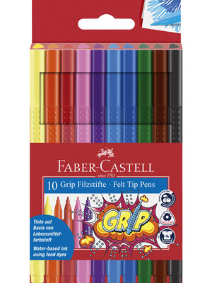 Faber Castell Viltstiften GRIP Colour - etui 10 stuks