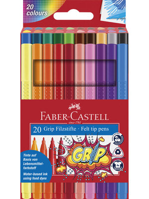 Faber Castell Viltstiften GRIP Colour - etui 20 stuks