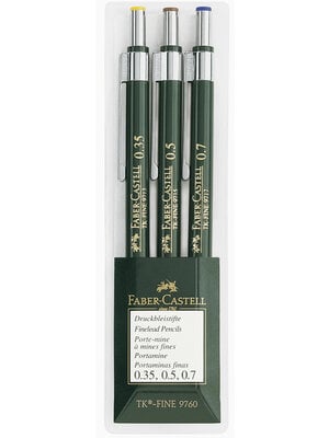 Faber Castell Vulpotlood TK-Fine - set 3 delig (0.35 0.5 0.7)