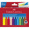 Faber Castell Waskrijt driehoek - etui 12 stuks