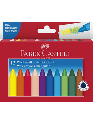 Faber Castell Waskrijt Driehoekig - set 12 stuks