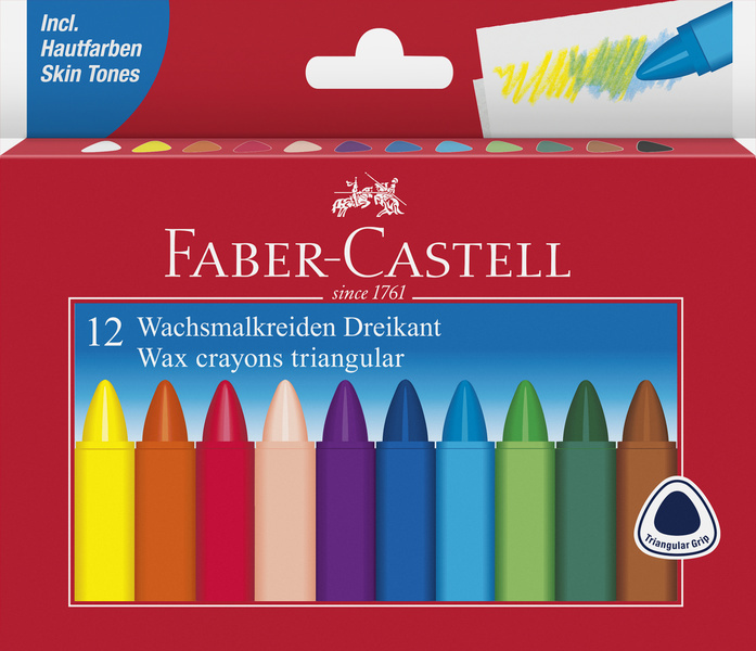 Faber Castell Waskrijt driehoek - etui 12 stuks Aanbieding – Beste Prijs