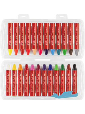 Faber Castell Waskrijt Jumbo in opbergbox - 24 stuks