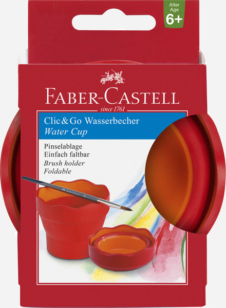 Faber Castell Watercup Clic & Go - roze / oranje