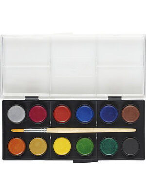 Faber Castell Waterverfdoos 12 kleuren (diameter 24cm)