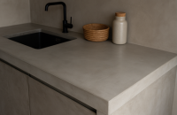 Beton coating over beton aanrechtblad