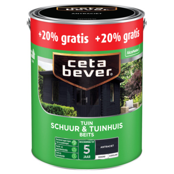 Cetabever Schuur en Tuinhuis Beits Dekkend Zijdeglans - Antraciet afbeelding