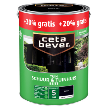Cetabever Schuur en Tuinhuis Beits Dekkend Zijdeglans - Zwart afbeelding