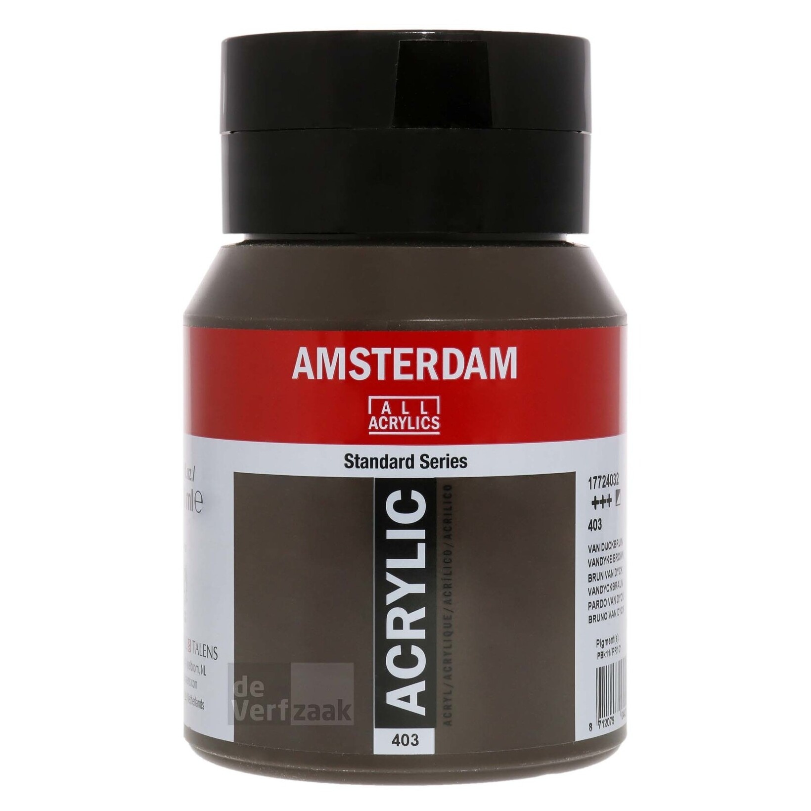 Royal Talens Amsterdam Acrylverf 500 ml - Van Dijckbruin 403 afbeelding