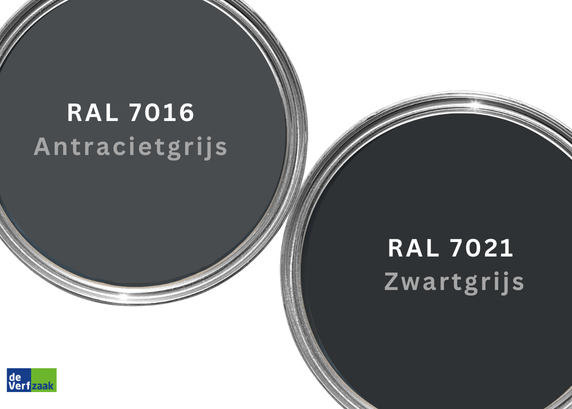 Verschil RAL 7016 vs RAL 7021