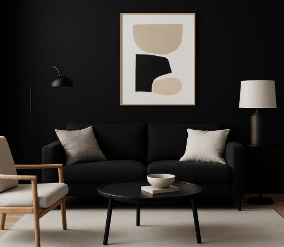 RAL 9005 woonkamer