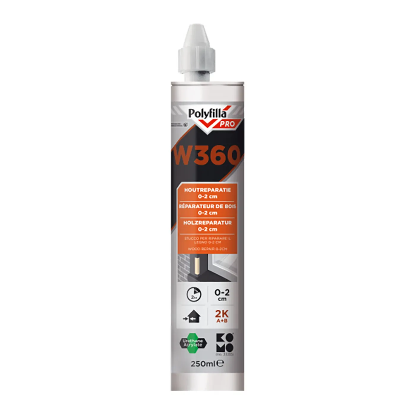 Polyfilla Pro W360 2K Houtreparatiepasta - 250 ml afbeelding