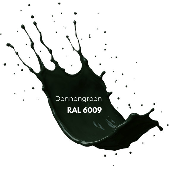 RAL 6009 dennengroen verf splash