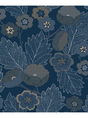 Decoprint Antibes Behang abstracte bloemen en bladeren - AN28273