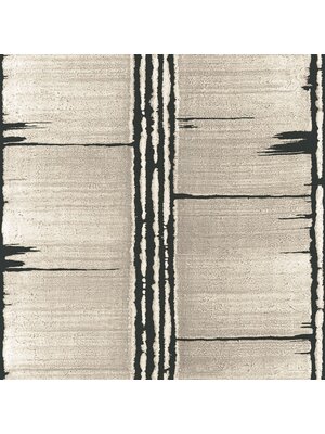 Galerie Bazaar Behang met houtmotief met zwarte strepen - G78285