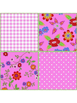 Noordwand Bluuming Affairs Behang patchwork vierkantjes - 44602