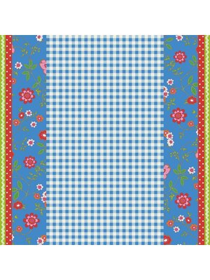 Noordwand Bluuming Affairs Behang vichyruit met bloemenrand - 44593 Noordwand Bluuming Affairs Behang vichyruit met bloemenrand - 44593