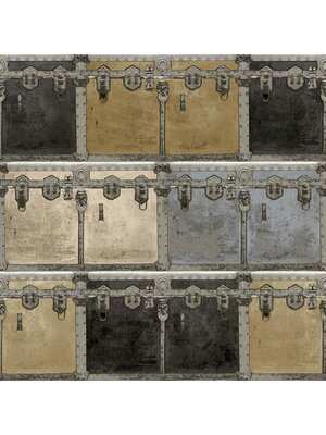 Noordwand Friends & Coffee Behang met kisten en sloten - 16642