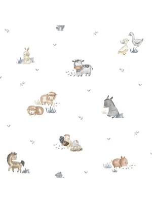 Cristiana Masi Happy Behang met boerderij dieren - 14830