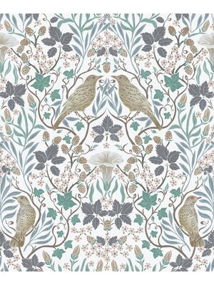 Marburg Heritage Behang met vogels en Art Nouveau bladeren - 47619