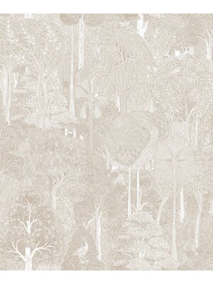 Noordwand Heritage Behang ton sur ton met bomen en vogels - 47649