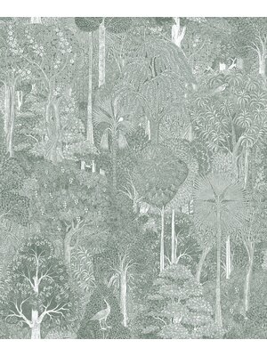 Marburg Heritage Behang ton sur ton met bomen en vogels - 47651