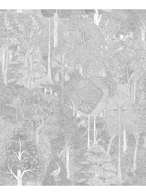 Marburg Heritage Behang ton sur ton met bomen en vogels - 47653