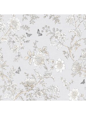 Galerie Homestyle Behang met getekende bloemen en vlinders - FH37538