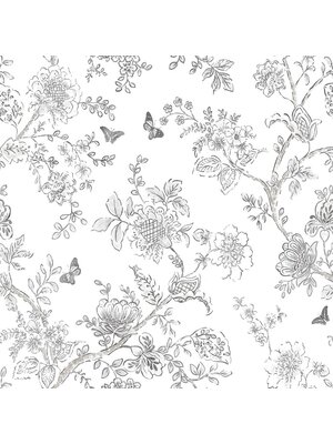 Galerie Homestyle Behang met getekende bloemen en vlinders - FH37540