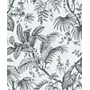 Novamur Jackie Behang zwart-wit met bladeren - 6818-10