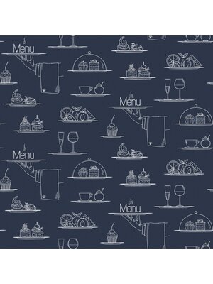 Galerie Just Kitchens Behang met menu eten en drinken - G45407