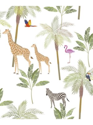 Noordwand Kids Walls Behang met giraffen, zebra's en flamingo's - 45880 Noordwand Kids Walls Behang met giraffen, zebra's en flamingo's - 45880