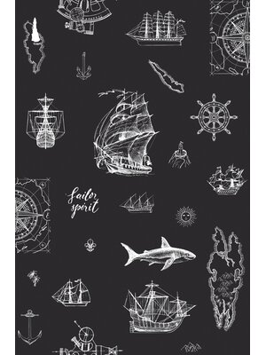 Noordwand Kids Walls Behang met nautische print met schepen, haaien en ankers - 45842 Noordwand Kids Walls Behang met nautische print met schepen, haaien en ankers - 45842