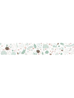 Noordwand Kids Walls Behangrand met egeltjes, vogels, paddestoelen en bloemen - 45873