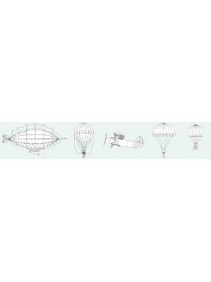 Noordwand Kids Walls Behangrand met zeppelins en parachutes - 45826 Noordwand Kids Walls Behangrand met zeppelins en parachutes - 45826