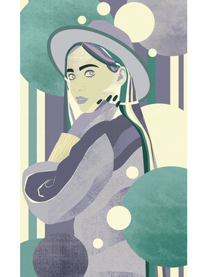 Komar Flair Fotobehang Woman Hat Colour - FLX3-062