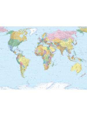 Komar Home; Komar Colours Fotobehang World Map - 4-050 Komar Home; Komar Colours Fotobehang World Map - 4-050