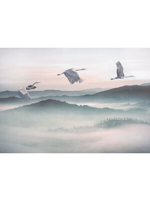 Noordwand Komar Ink Fotobehang Mystic Cranes - INX8-083