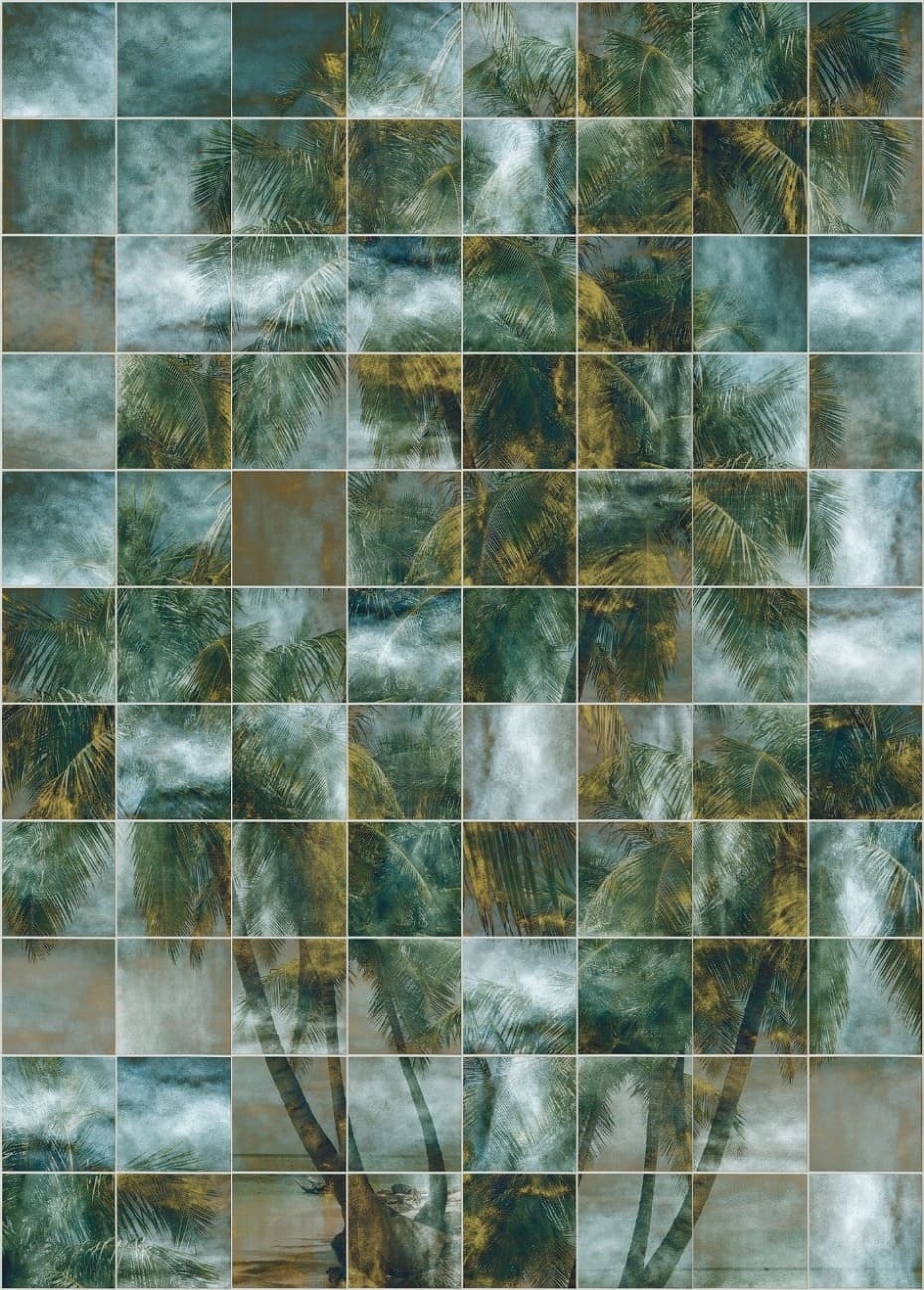 Noordwand Komar Ink Fotobehang Palm Puzzle - INX4-045