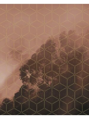 Noordwand Komar Pure Fotobehang Golden Grid - PSH099-VD2 Noordwand Komar Pure Fotobehang Golden Grid - PSH099-VD2