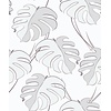 Novamur Kylie Behang met lila grijze monstera print - 81604