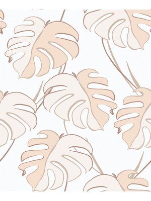 Novamur Kylie Behang met roze monstera print - 81605 Novamur Kylie Behang met roze monstera print - 81605