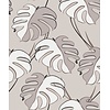 Novamur Kylie Behang met wit grijze monstera print - 81606