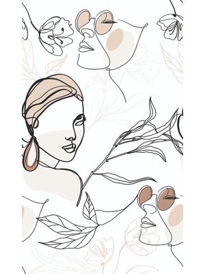 Novamur Kylie Fotobehang fineline art face - 81610